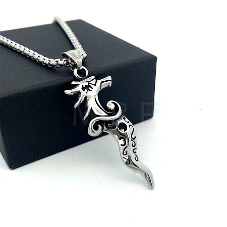 Fashion 304 Stainless Steel Dragon Head Punk Pendant Necklaces for Men TJ5102-1
