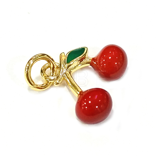 Brass Enamel Charms KK-B026-13G-1