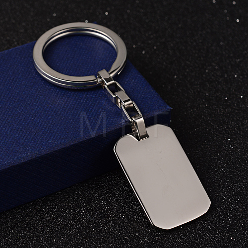 Non-Tarnish Rectangle 304 Stainless Steel Keychain KEYC-H014-05-1