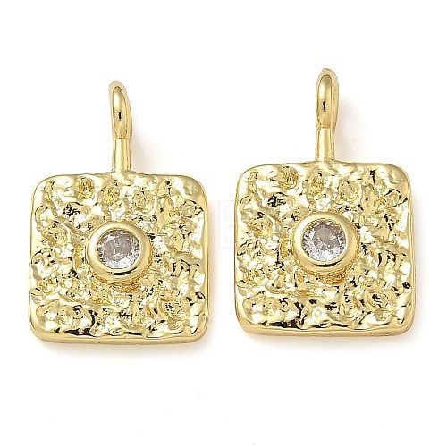 Rack Plating Brass Cubic Zirconia Pendants KK-K392-05G-1