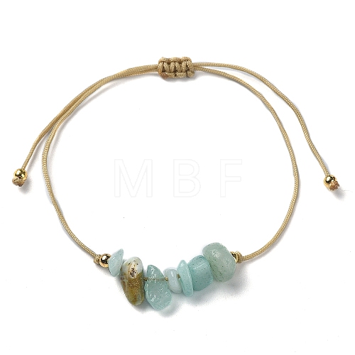 Natural Amazonite Chips Braided Bead Bracelets BJEW-JB09851-05-1