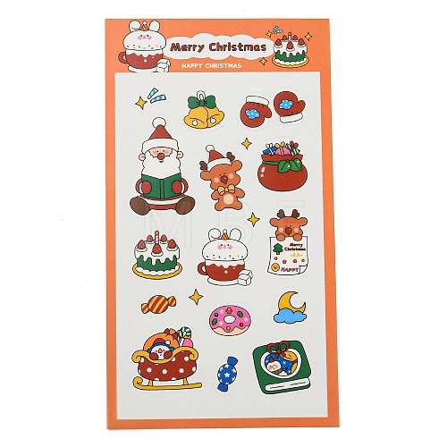 Christmas Theme PET Plastic Stickers AJEW-Q151-01D-1