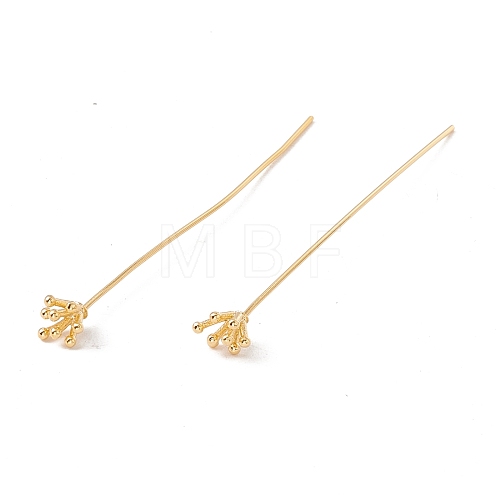 Brass Flower Head Pins FIND-B009-03G-1