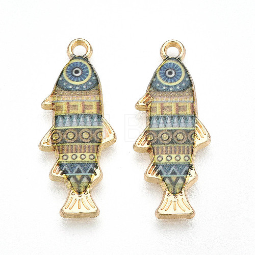 Alloy Enamel Pendants FIND-C037-16G-09-1-1