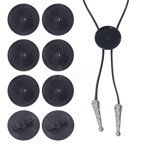 CHGCRAFT 8Pcs Alloy Blank Bolo Tie Round Slider Pack FIND-CA0009-18EB-1