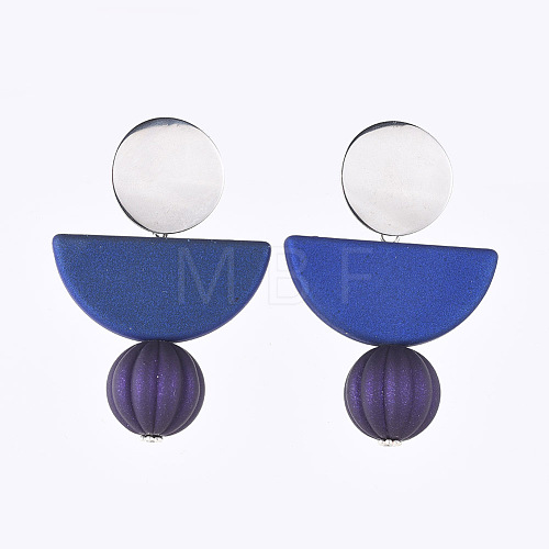 Rubberized Style Acrylic Dangle Earrings EJEW-JE03629-03-1