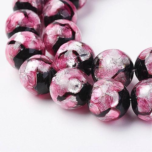 Handmade Silver Foil Glass Beads FOIL-E012-01B-1