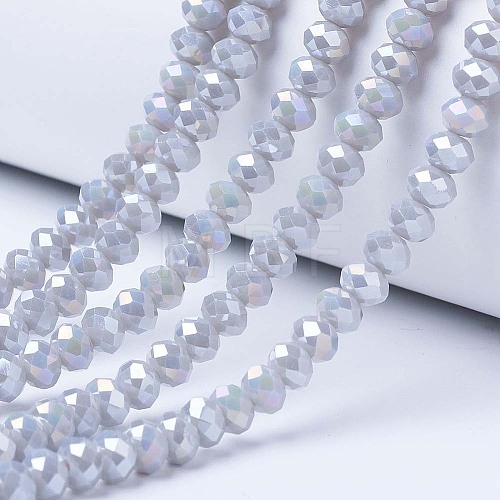 Electroplate Glass Beads Strands EGLA-A034-P1mm-B11-1