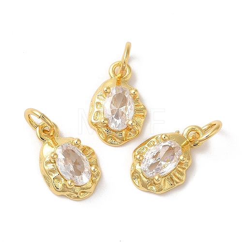 Rack Plating Brass Cubic Zirconia Charms KK-Z056-08G-02-1