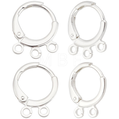 20Pcs 2 Style Brass Huggie Hoop Earring Findings KK-BBC0007-55S-1
