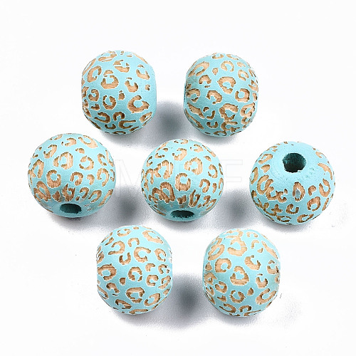 Painted Natural Wood Beads WOOD-T021-53A-06-1