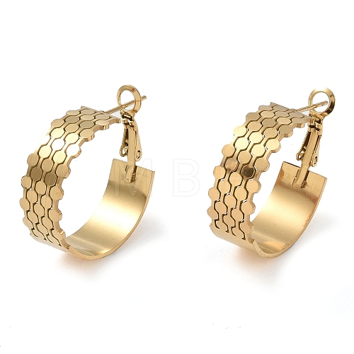 304 Stainless Steel Hoop Earrings EJEW-K278-07A-G-1