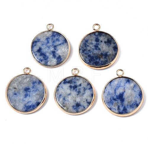 Natural Blue Spot Jasper Pendants G-Q998-010C-1