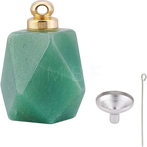  Natural Green Aventurine Perfume Bottle Pendant G-NB0003-58B-1