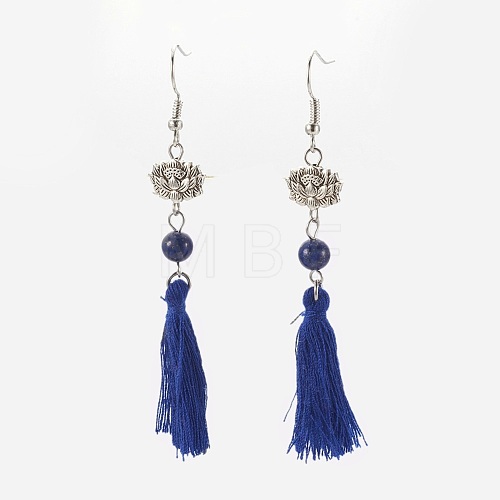 Nylon Tassel Earrings EJEW-JE02829-02-1