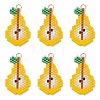 Fruit Theme Glass Seed Beaded Pendants PALLOY-MZ01357-05-1