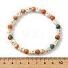 Synthetic Turquoise & Ocean White Jade Beads Stretch Bracelets for Women Men BJEW-JB13734-4