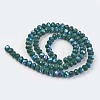 Electroplate Opaque Solid Color Glass Beads Strands EGLA-A044-P4mm-L12-2