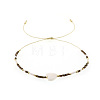 Vintage Glass Seed Bead & Natural Shell & Brass Beads Braided Bead Bracelets QU4025-3-1