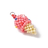 Glass Seed Beaded Ice Cream Pendants PALLOY-MZ00550-01-3