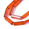 Electroplate Transparent Glass Beads Strands EGLA-Q132-02A-E02-3