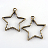 Rack Plating Alloy Star Open Back Bezel Pendants LS-PALLOY-S047-40E-FF-1