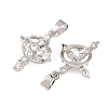 Brass Pave Clear Cubic Zirconia Pendants KK-CBA6A75-55B-P-2