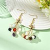 Gemstone Cultured Freshwater Pearl Beads Dangle Earrings EJEW-JE07195-1