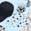 48 Bags 8 Colors Flat Round Polyester Covered Aluminum Buttons DIY-NB0016-11-4
