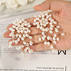 Flower Brass Plastic Pearl Tassel Clip-on Earrings FS-WG7092D-01-5