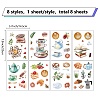 8 Sheets 8 Styles Coffee Theme PVC Waterproof Wall Stickers DIY-WH0345-067-2