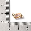 Brass Pave Glass Connector Charms KK-C062-070G-3