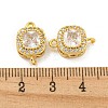 Brass Pave Cubic Zirconia Connector Charms KK-B096-05G-03-3