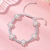 ABS Plastic Imitation Pearl & Electroplate Non-magnetic Synthetic Hematite Beads Braided Bead Bracelets for Women BJEW-JB12916-2
