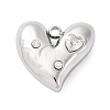 304 Stainless Steel Rhinestone Pendants STAS-S163-37P-1