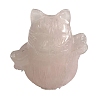 Natural Rose Quartz Carved Healing Lucky Cat Figurines PW-WG20972-06-1