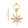 Brass Pave Cubic Zirconia Toggle Clasps KK-N289-09G-2