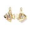 Brass Cubic Zirconia Pendants KK-G453-12G-1