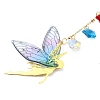 Brass & Transparent Epoxy Resin Fairy Pendant Decoration HJEW-JM02635-03-4