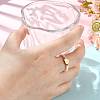 Natural Freshwater Pearl & 304 Stainless Steel Bead Finger Rings RJEW-FS00001-24-5