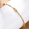 304 Stainless Steel Rope Chain Bracelets for Women BJEW-C094-05G-2