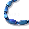 Synthetic Hematite Twist Rectangle & Round Beaded Necklace with Magnetic Clasp for Men Women G-C006-09BL-2