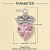 Zinc Alloy with Light Rose Rhinestone Pendants RB-OY001-82P-2