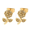 Brass Micro Pave Clear Cubic Zirconia Flower Stud Earrings EJEW-K267-35G-4