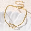 Brass Snake Chain Bracelets for Women BJEW-C087-01G-1