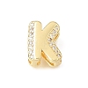 Brass Micro Pave Clear Cubic Zirconia Initial Spacer Bars KK-E802-34G-K-1