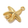 Rack Plating Brass Starfish Connector Charms Links KK-U027-03G-2