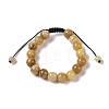 10mm Round Natural Topaz Jade Braided Bead Bracelets BJEW-C067-01C-24-2