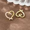 Brass Micro Pave Cubic Zirconia Stud Earrings CU-CBACDF6-02G-3