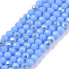 Electroplate Opaque Solid Color Glass Beads Strands EGLA-A044-P1mm-L17-1